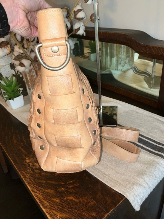 Bed Stu Orchid Leather Satchel Handbag Crossbody Bag Taupe Driftwood MSRP $280 - Picture 7 of 13